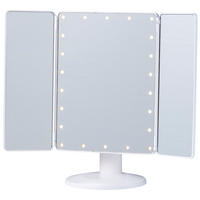LED-KOSMETIKSPIEGEL - dimmbar mit Farbtemperaturwechsel und integriertem Akku für Badezimmer und Schminktisch - Weiß, Kunststoff (18.5/29/2.3cm) - Northpoint