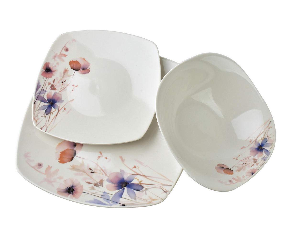 JÍDELNÍ SADA, porcelán, fialová - fialová, keramika (30/20/30cm) - Mondex
