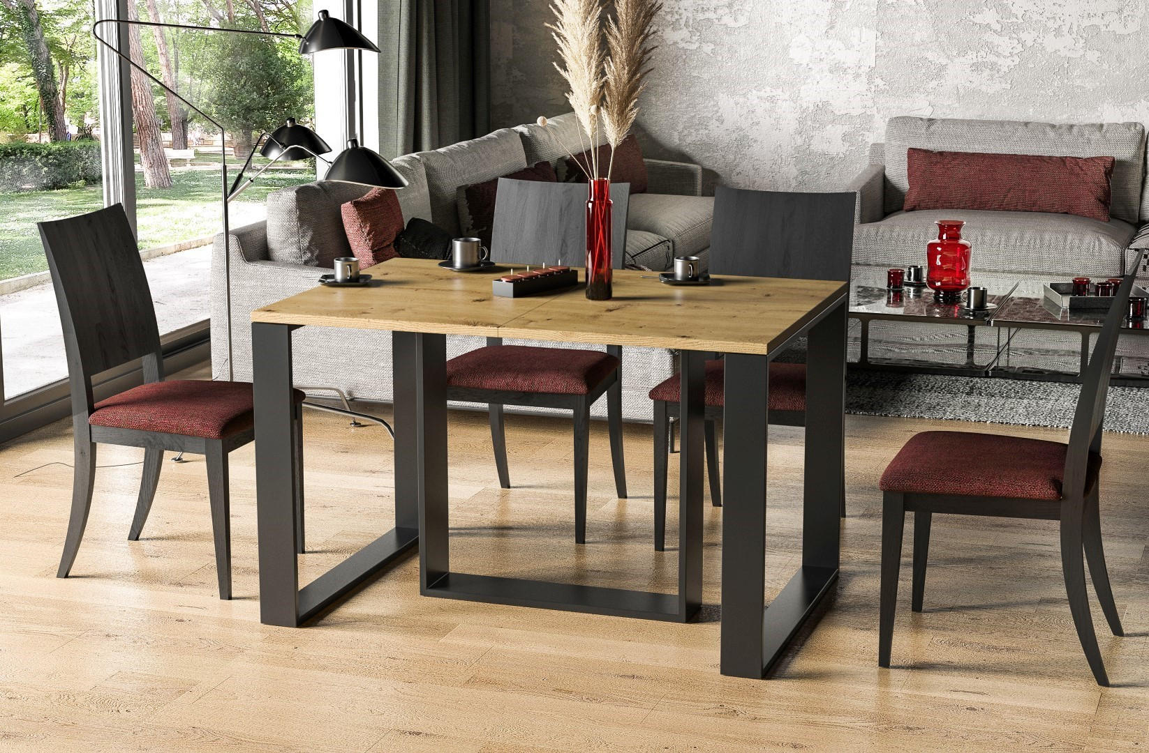 ESSTISCH Borys ausziehbar bis 290 cm - Eiche Artisan, Holzwerkstoff (130/80/76cm) - Endo-Moebel