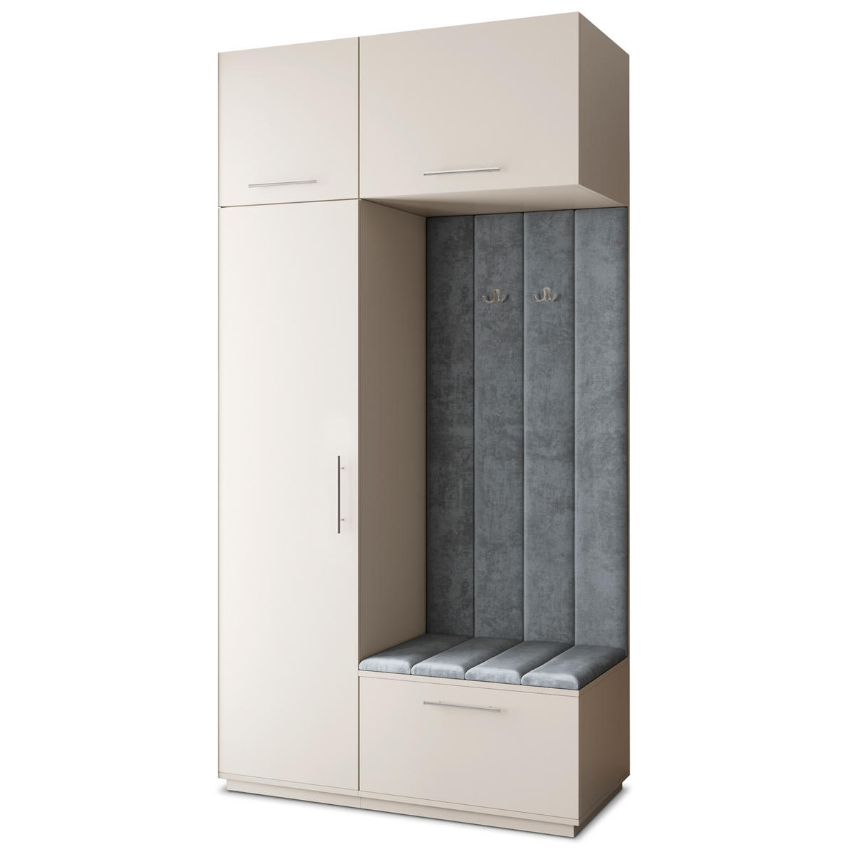 GARDEROBENSCHRANK REMA 120/240/60 cm Modern Garderobe-Set Kaschmir - Kaschmir/Grau, Holzwerkstoff (120/240/60cm) - MASSENO