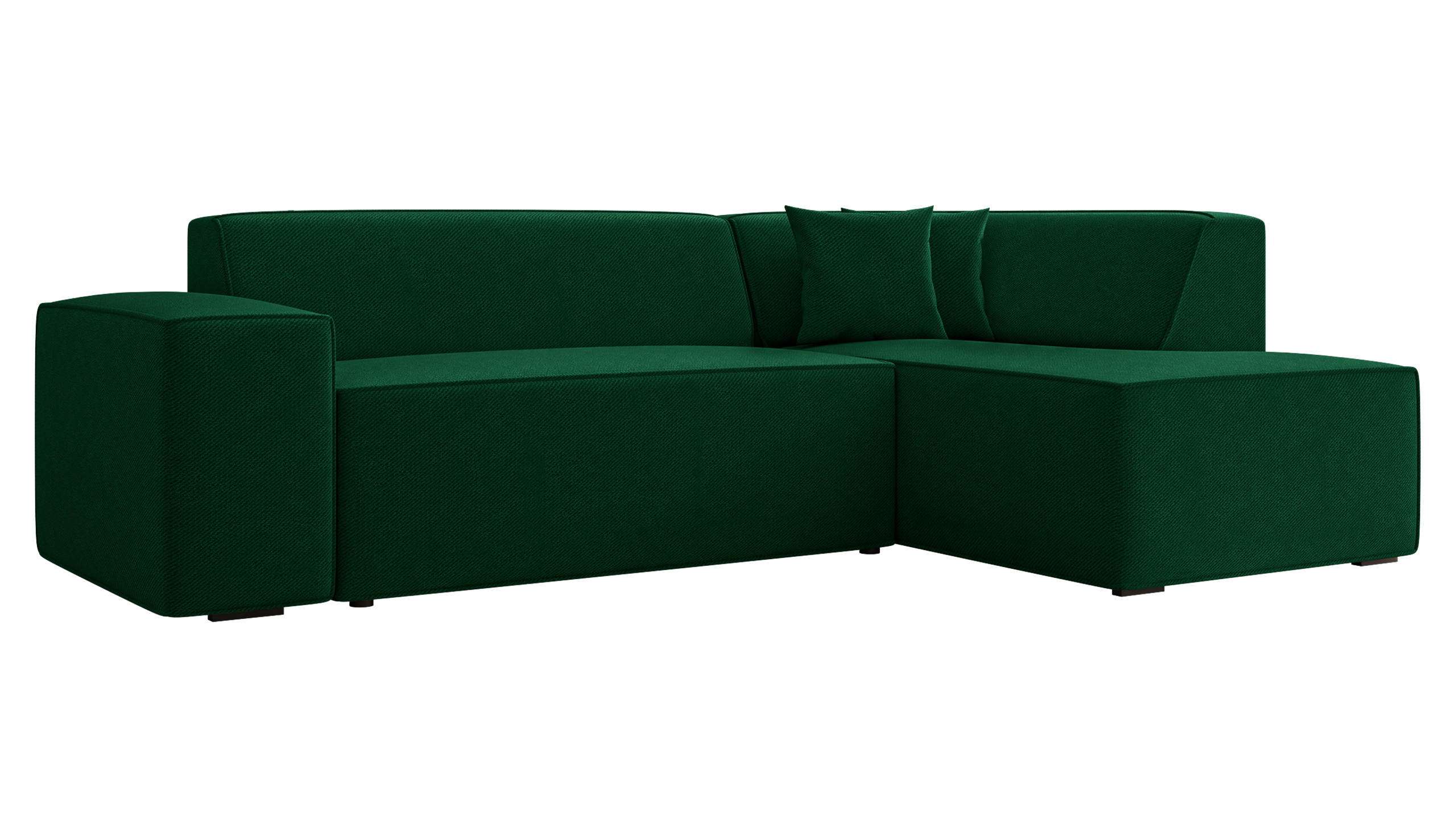 ECKSOFA Lordin, Seite: Rechts - Smaragdgrün, Holz/Textil (267/205cm) - MIRJAN24