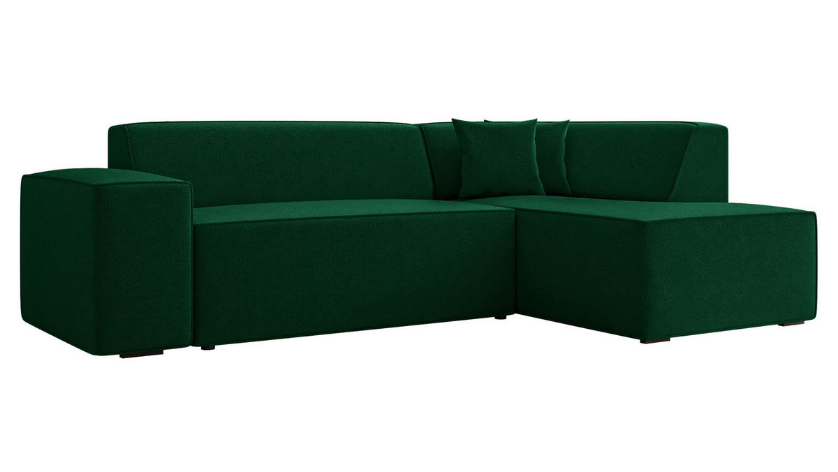 ECKSOFA Lordin, Seite: Rechts - Smaragdgrün, Holz/Textil (267/205cm) - MIRJAN24
