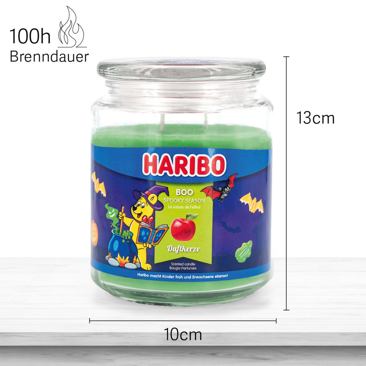 DUFTKERZE Haribo - Grün, Naturmaterialien/Glas (13cm)