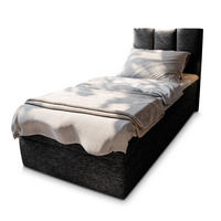 POSTEL BOXSPRING MERIL 100x200 cm, s matrací a úložným prostorem, černá - černá, kompozitní dřevo/textil (100/200cm) - MASSENO