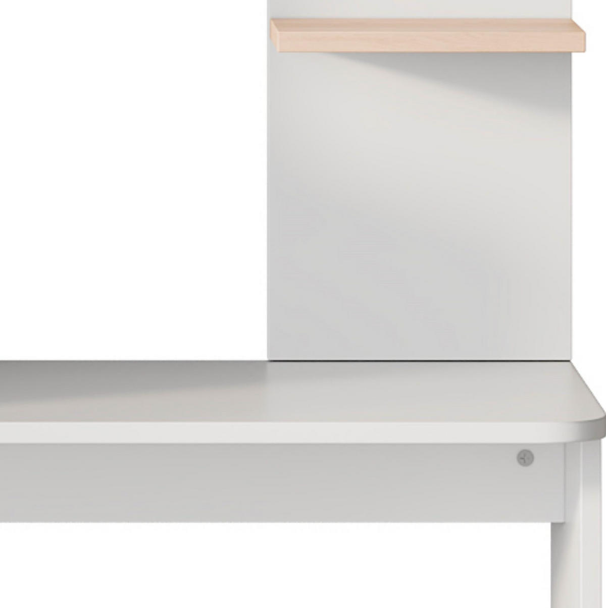 SCHREIBTISCH 123,5/45/168,5 cm weiß mit Holzkontrast und Stauraum - Naturfarben, Holzwerkstoff (123.5/45/168.5cm) - OKWISH