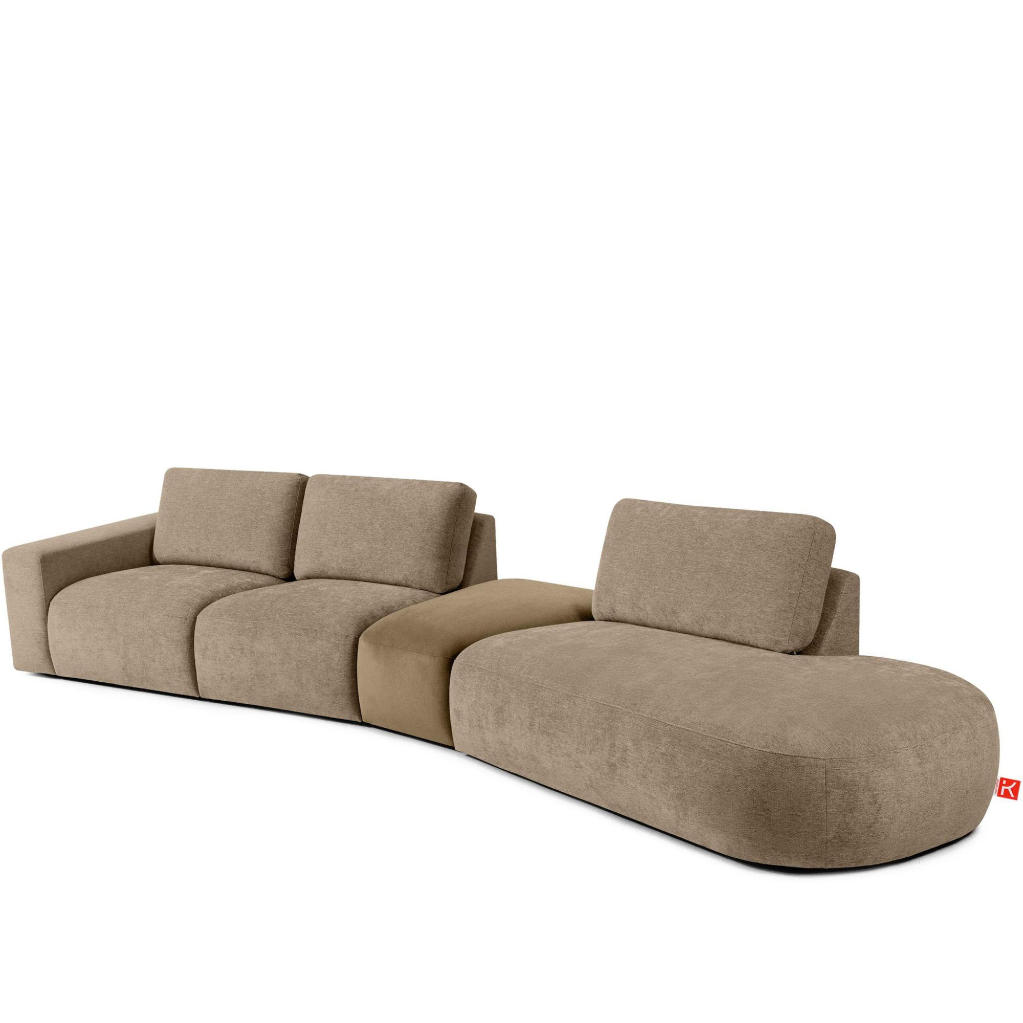5-SITZER ECKSOFA ZUCCO Chenille rechts, Beige - Beige, Textil (430/84/105cm) - KONSIMO®