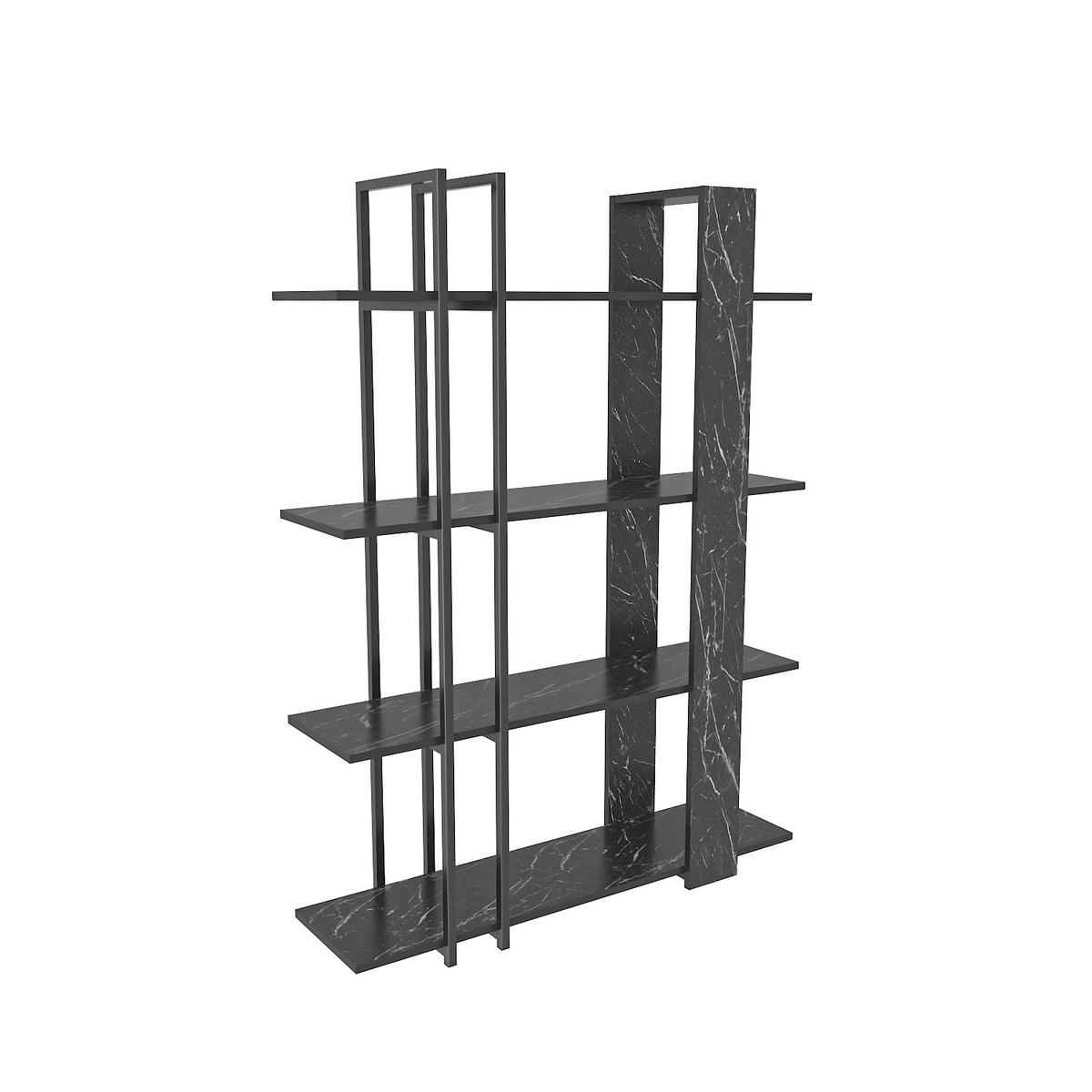 BÜCHERREGAL Onno - Multicolor/Schwarz, Holzwerkstoff (120/160/42cm) - Decorotika