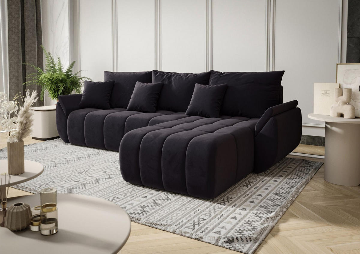 ECKSOFA Osaka - Anthrazit, Holzwerkstoff/Textil (280/185cm) - Fun Möbel