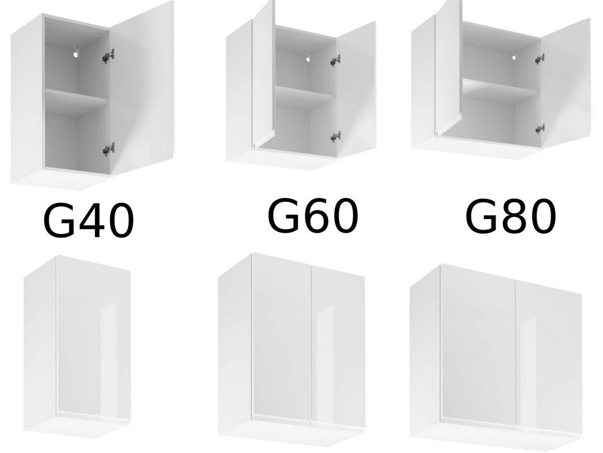 WINKELKÜCHE 320 cm x 280 x 260 cm - Aspen KA17-M320 - in Weiß/Hochglanz - Weiß Hochglanz, Holz (860/212/58cm)