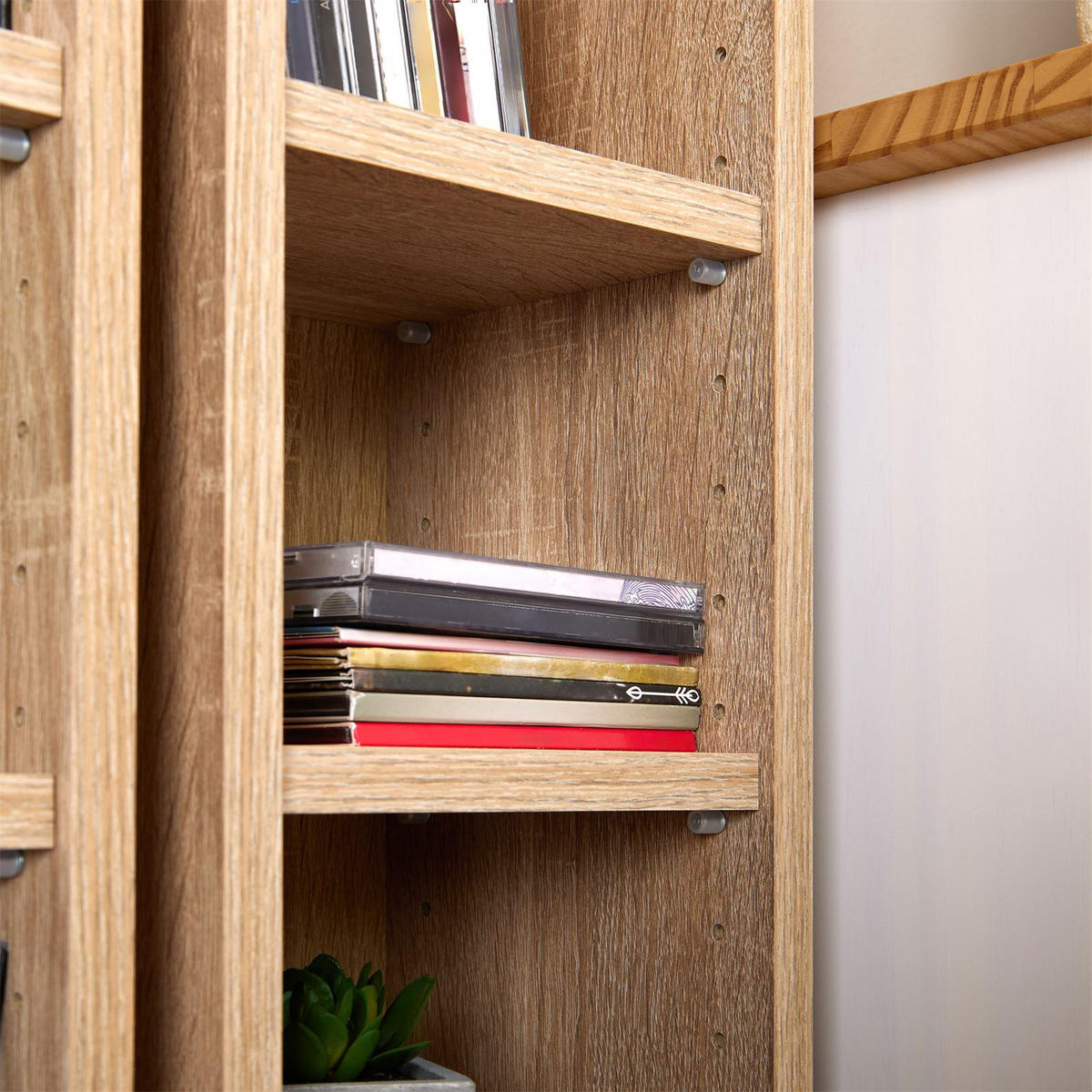 CD/DVD- REGAL CHART SONOMA EICHE - Sonoma Eiche, Holzwerkstoff (20/186/17cm) - CARO-Möbel