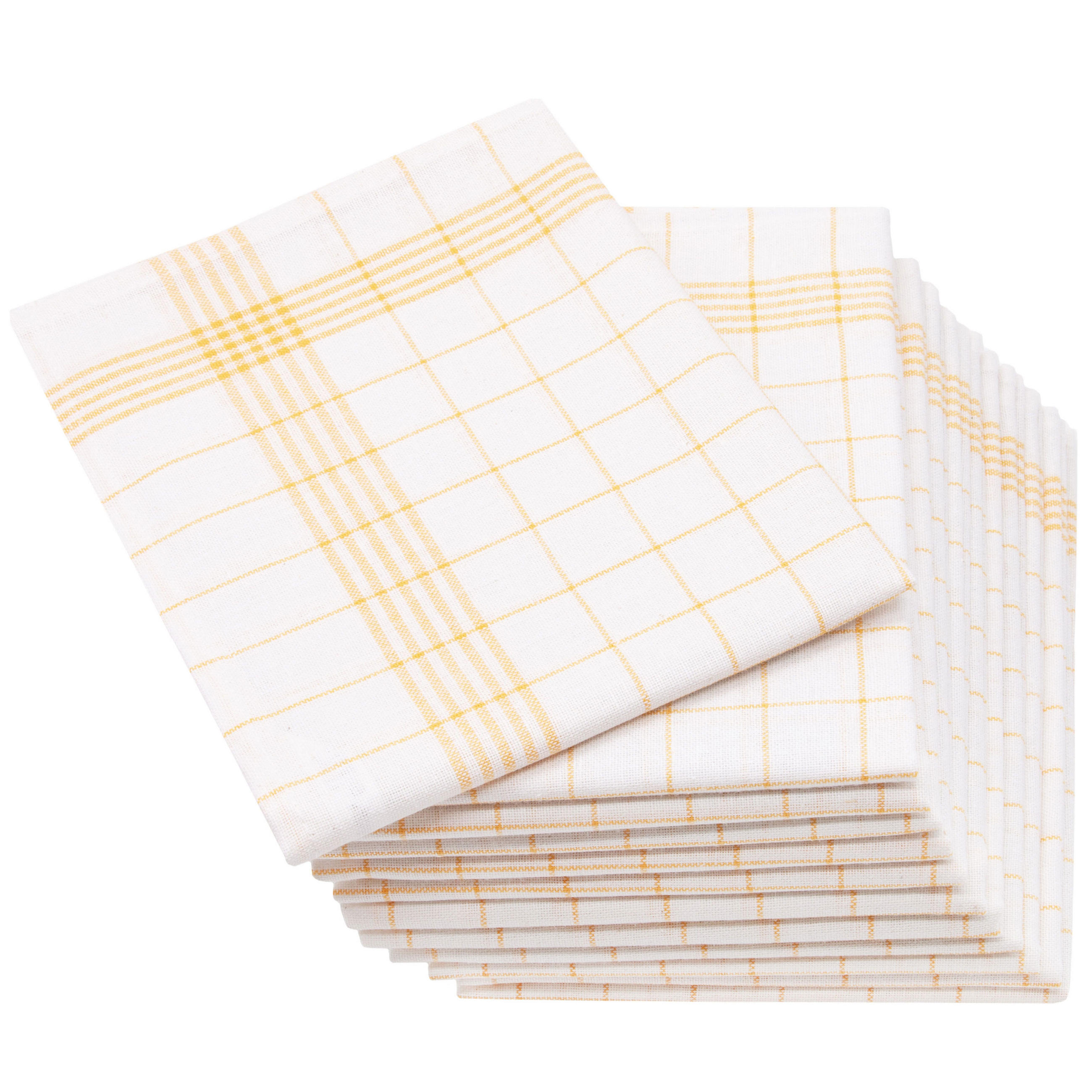 GESCHIRRTÜCHER, 12er-Set, 50x70 cm, 50% Baumwolle, 50% Leinen, Gelb - Gelb, Textil (50/70cm) - Zollner