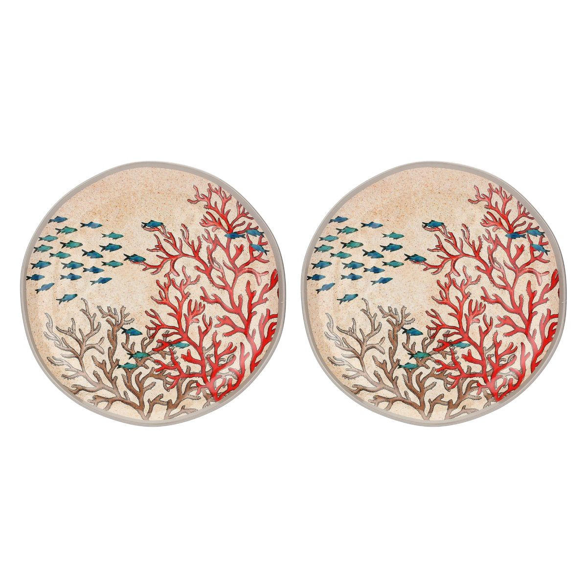 TELLER flach / Speiseteller Ø 27 cm Sea Life Set mit 2 Stück - Multicolor, Kunststoff (27cm) - Rose & Tulipani