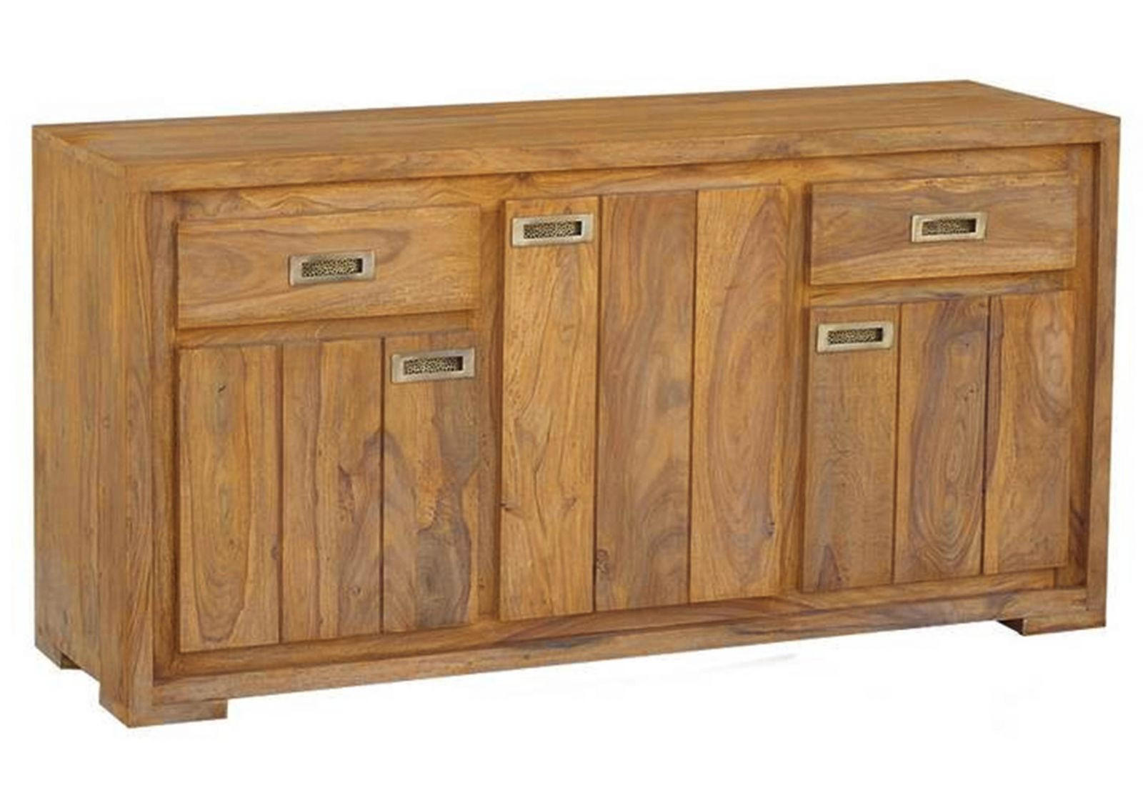 SIDEBOARD Sheesham 148x47x75 braun geölt NATURE BROWN #857 - Braun, Holz (148/75/47cm) - Massivmoebel24
