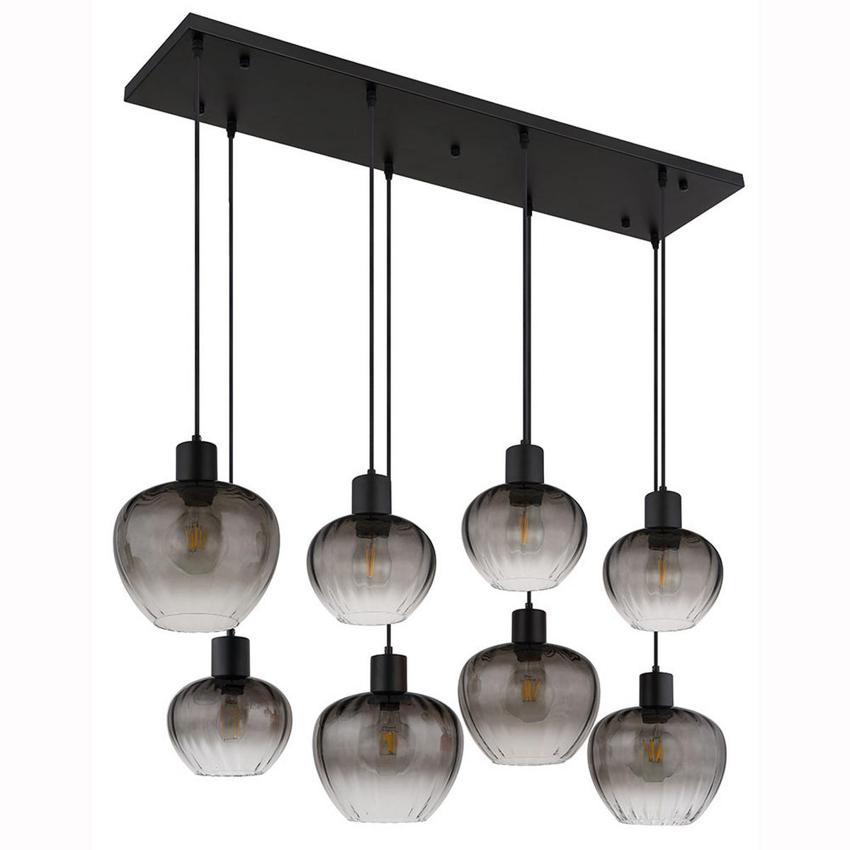 HÄNGELEUCHTE Metall Glas Rauchgrau - Grau, Glas (110/42/120cm) - Nowa