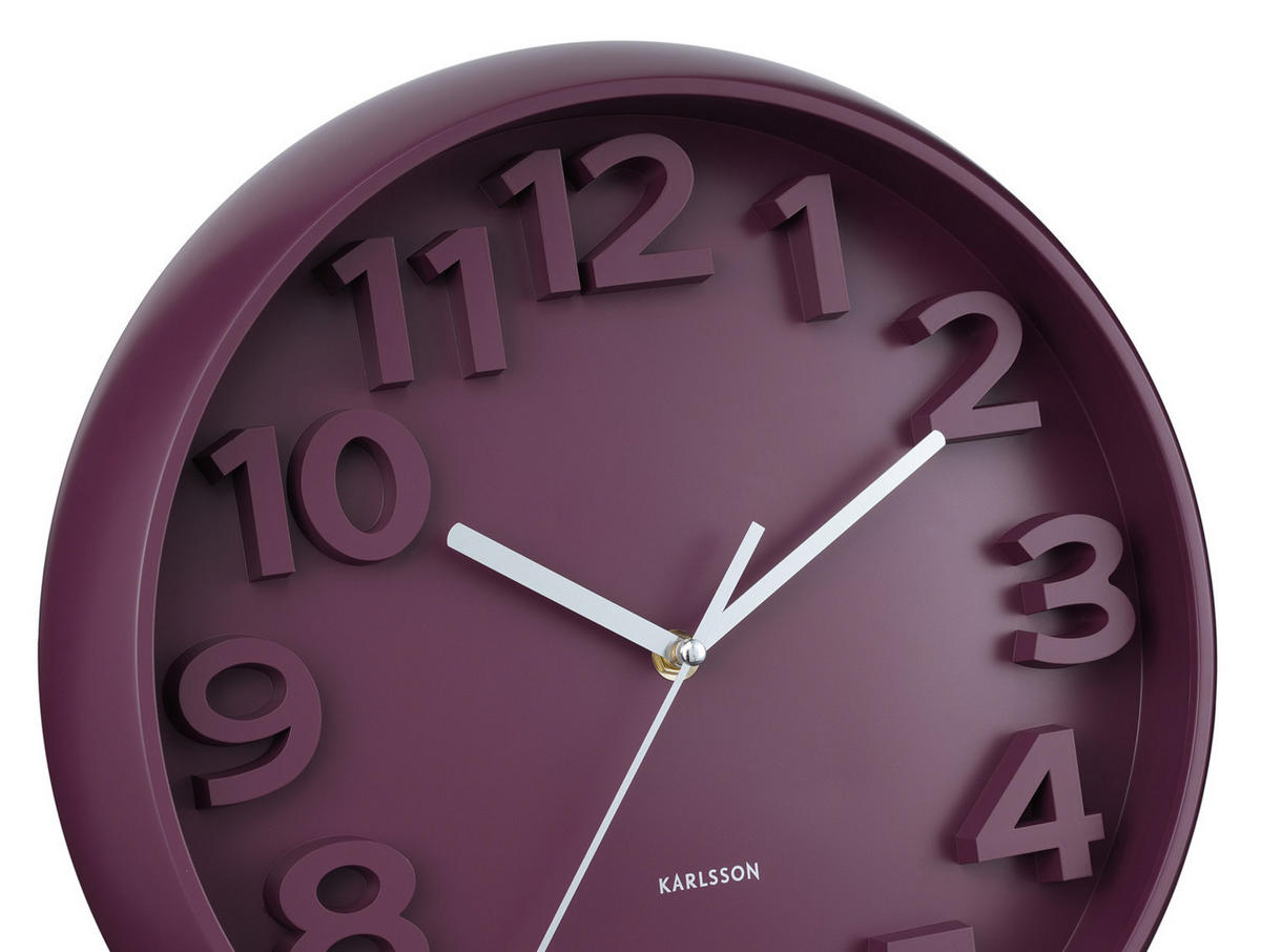 WANDUHR Elevated Ø33,5 cm - Lila, Kunststoff (33/5/33cm) - Karlsson