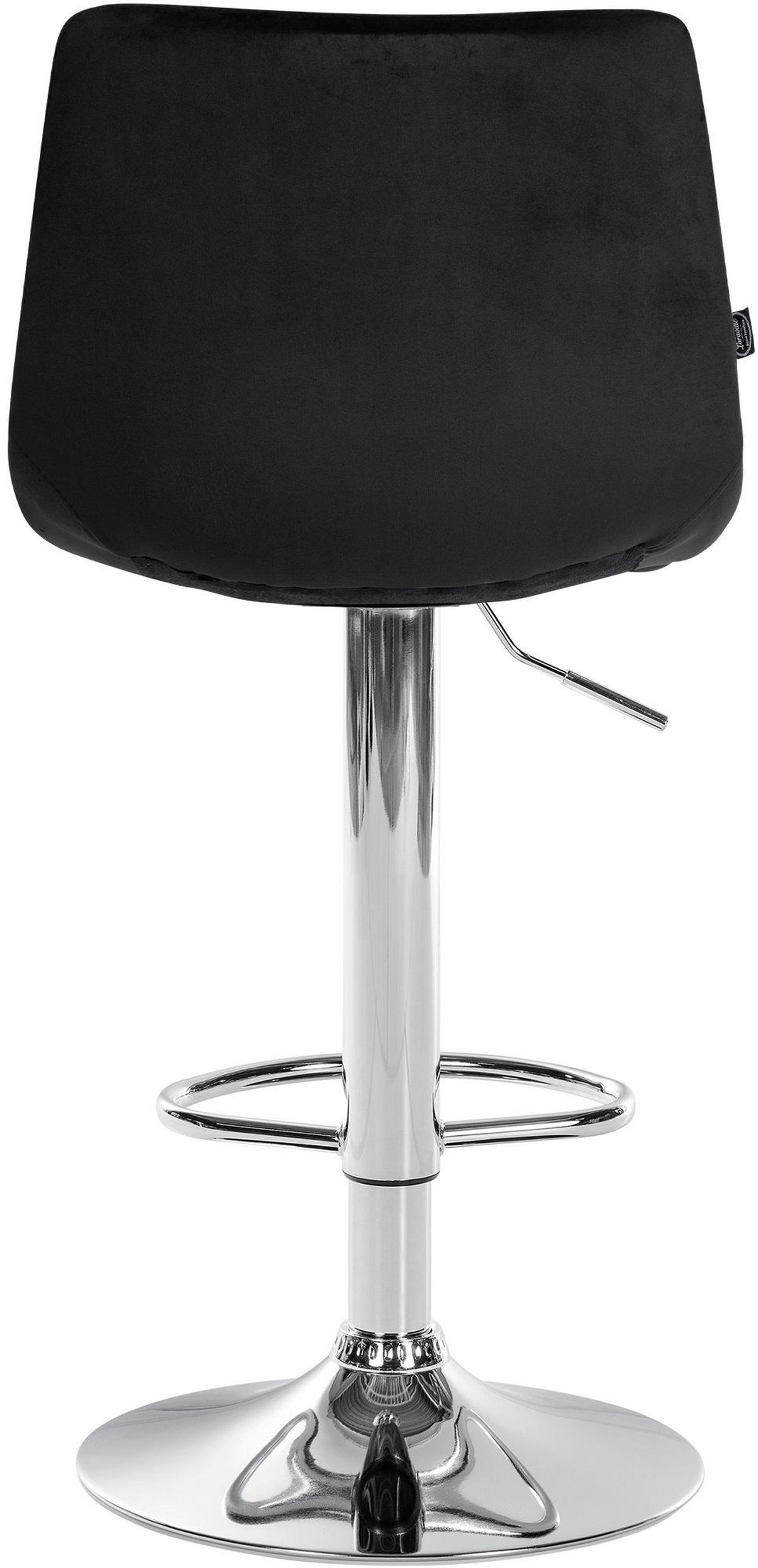 BARHOCKER Samt schwarz - Chromfarben/Schwarz, Textil/Metall (43/87/46.5cm) - CLP