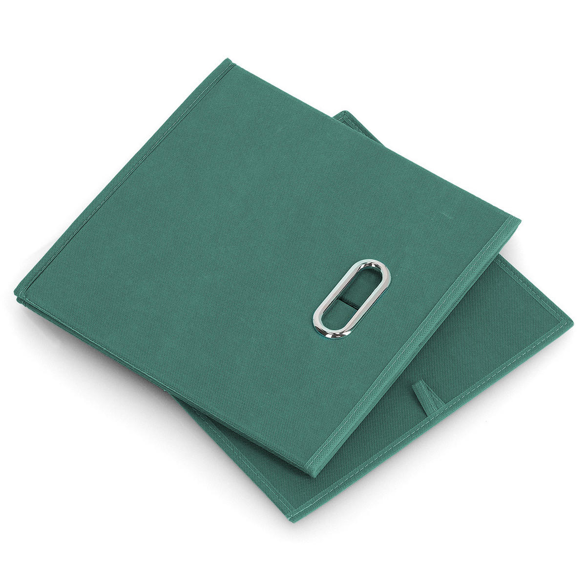 AUFBEWAHRUNGSBOX mit Griff, Vlies - Petrol - Petrol, Textil (32/32/32cm) - Zeller Present