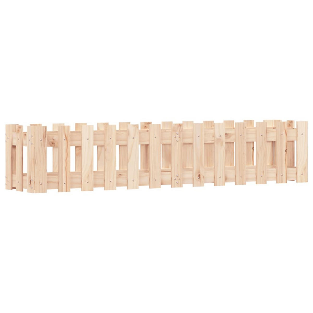 HOCHBEET Lattenzaun-Design 150x30x30 cm Massivholz Kiefer - Naturfarben, Holz (150/30/30cm) - furnicato