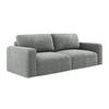 3-SITZER SOFA mit Schlaffunktion Chenille Stoff Grau - Blau/Schwarz, Kunststoff/Textil (244/79/102cm) - Makamii