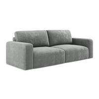 3-SITZER SOFA mit Schlaffunktion Chenille Stoff Grau - Blau/Schwarz, Kunststoff/Textil (244/79/102cm) - Makamii