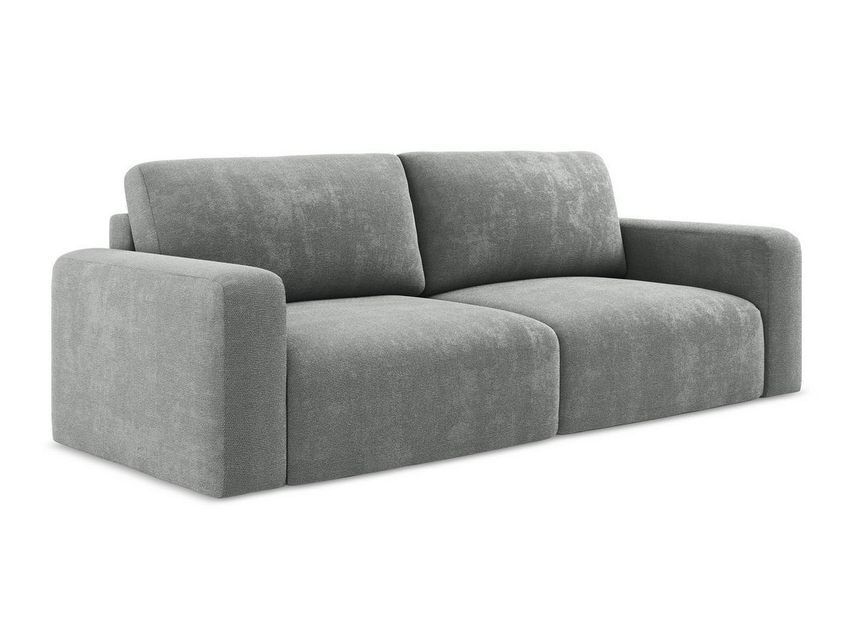 3-SITZER SOFA mit Schlaffunktion Chenille Stoff Grau - Blau/Schwarz, Kunststoff/Textil (244/79/102cm) - Makamii