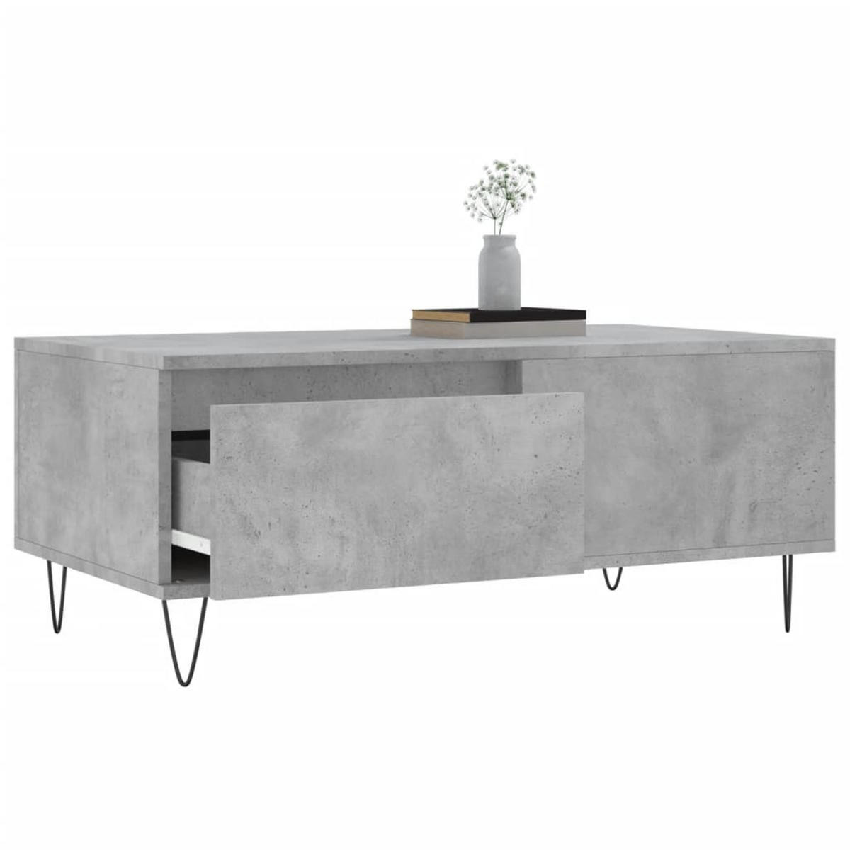 COUCHTISCH Betongrau 90x50x36,5 cm Holzwerkstoff - Grau, Holzwerkstoff (90/50/36.5cm) - furnicato