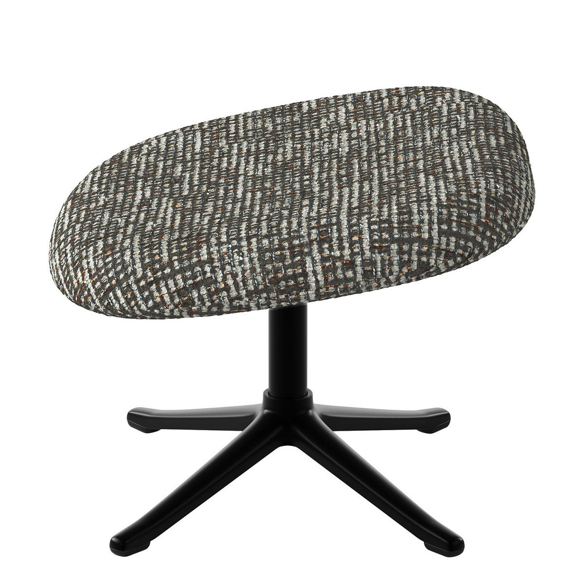 POLSTERHOCKER - Schwarz/Grau, Textil/Metall (53/37/46cm) - home24