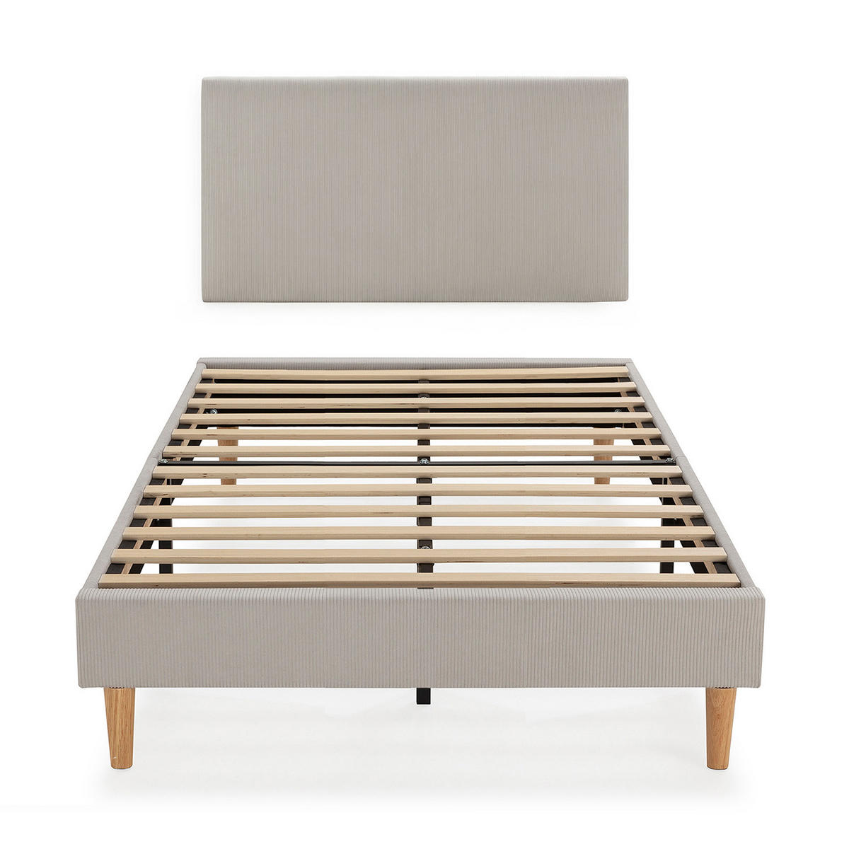 POLSTERBETT + kopfteil Bari 90x190 cm, Grau - Grau, Textil (190/90cm) - VS Venta-stock