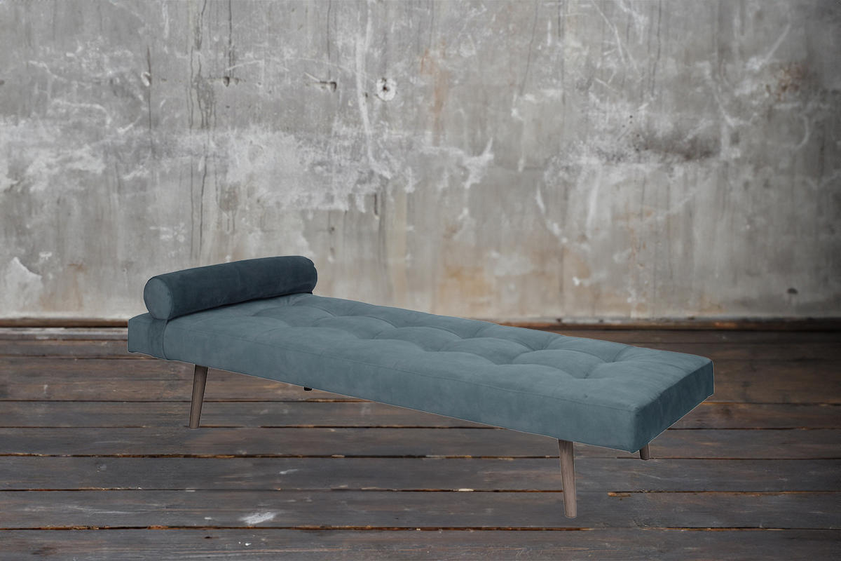 RELAXLIEGE GRINO Petrol Webstoff - Petrol, Textil (195/44/82cm) - KAWOLA