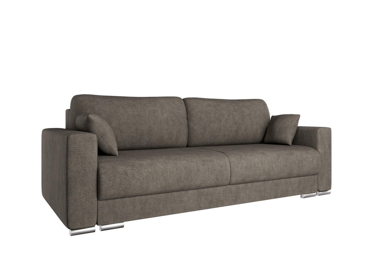 SCHLAFSOFA Calma mit Bettkasten 3-Sitzer modernen Stil, Graubraun - Graubraun, Holz (229/87/97cm) - Panda Möbel