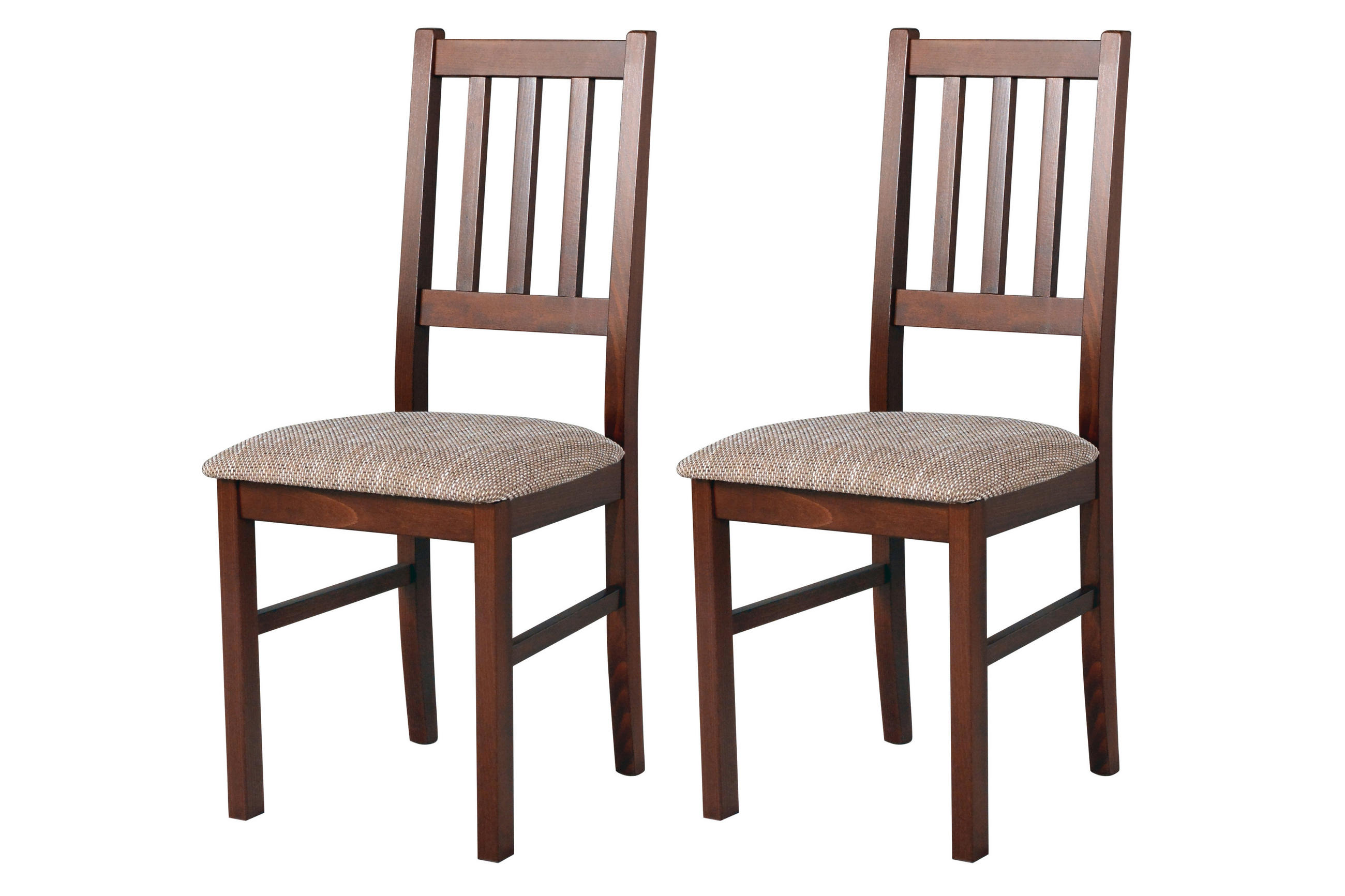 STUHL Bos 4 (2er Set) - Walnussfarben/Braun, Holz (43/94/40cm) - Leaf Design