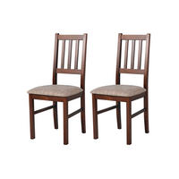 STUHL Bos 4 (2er Set) - Walnussfarben/Braun, Holz (43/94/40cm) - Leaf Design