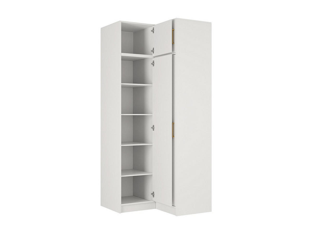 KLEIDERSCHRANK - 115.2 cm x 106.5 cm - holz - weiß Lizandro - Weiß, Holz (115.2/245/106.5cm) - Vente-Unique