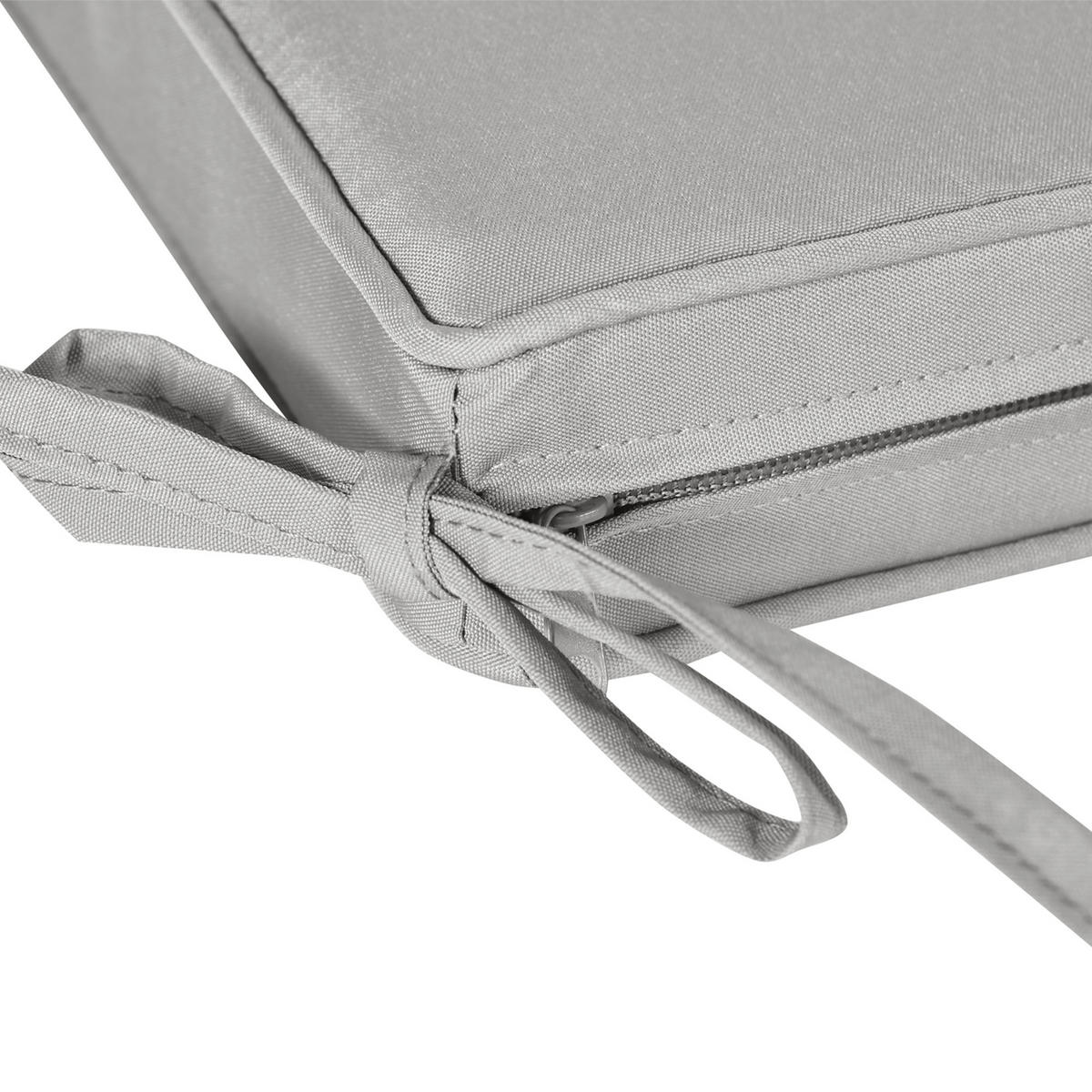 SITZKISSEN DE-17699 45x45 cm mit Bindebändern Hellgrau - Hellgrau, Textil (45/45/5cm) - ComfortXL