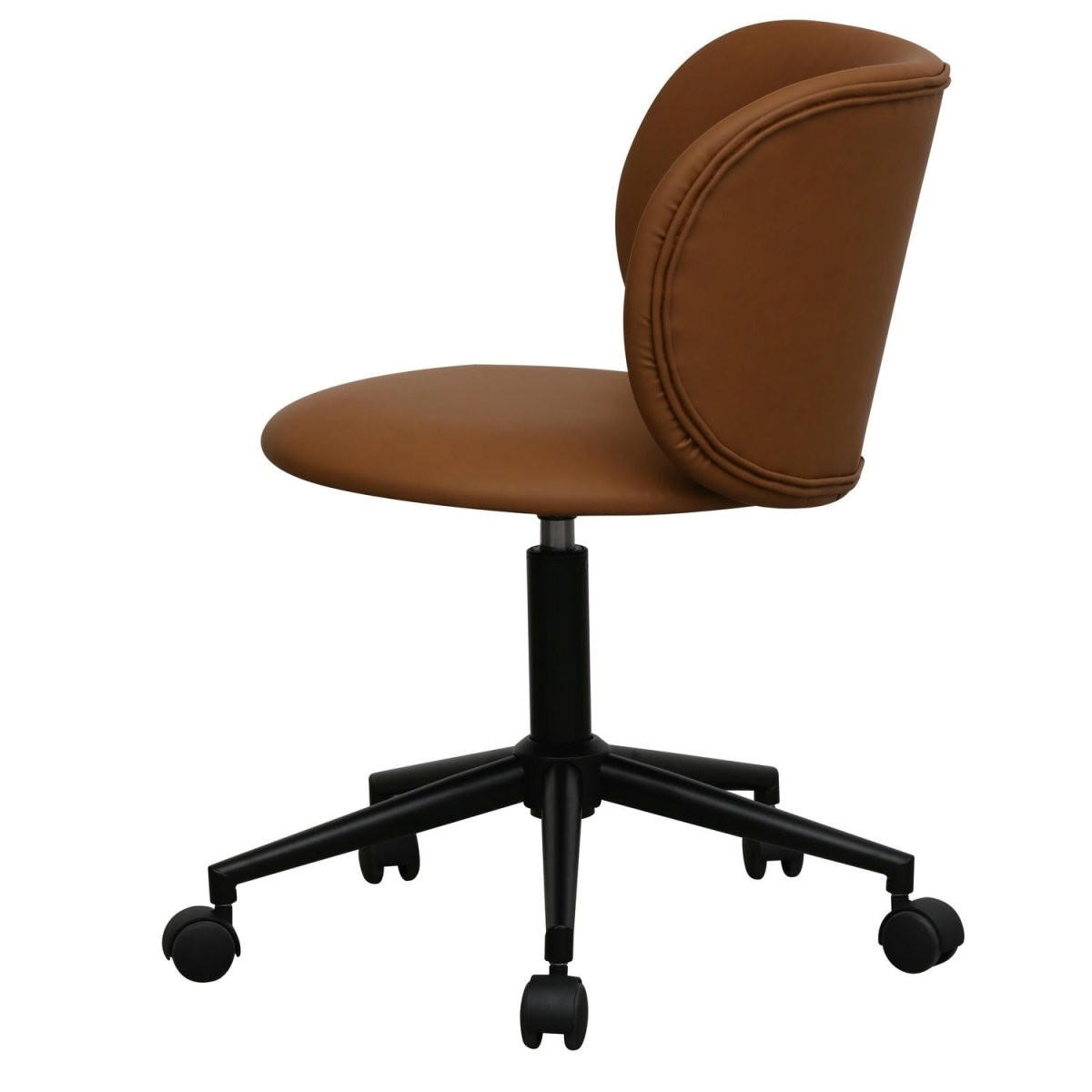 DREHSTUHL höhenverstellbar in Kunstleder Cognacbraun - Schwarz/Braun, Textil/Metall (57/71/56cm) - Furnhouse