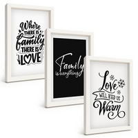 BILDER SET 3er Set - 20x30 cm Weißer Rahmen - Familie, Liebe, Wärme, Zuhause - Weiß, Kunststoff (20/30cm) - TULUP