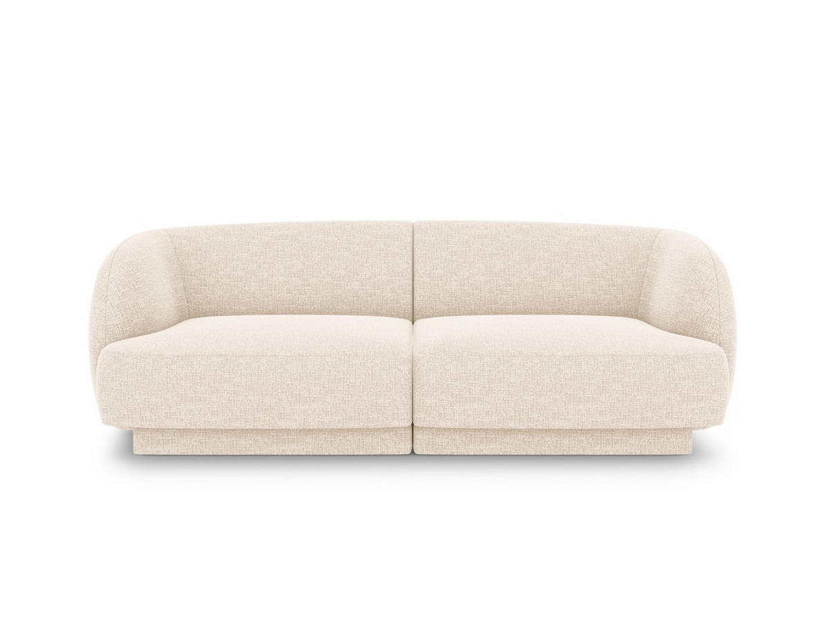 SOFA Miley aus Chenille-Stoff leichtes beige 2 Sitzplätze - Creme, Textil (90/70/180cm) - Micadoni