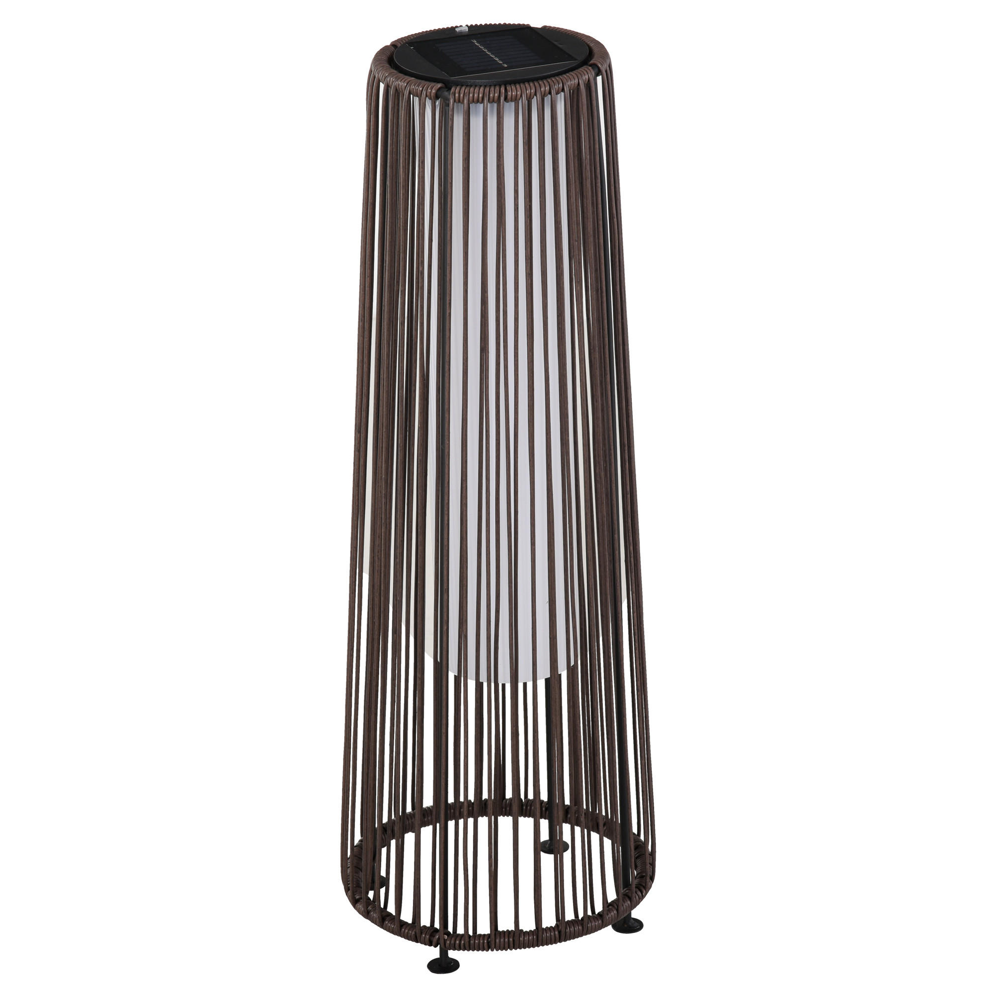 Outsunny SOLÁRNÍ LAMPY, ratanová solární lampa odolná proti stříkající vodě, LED zahradní lampa