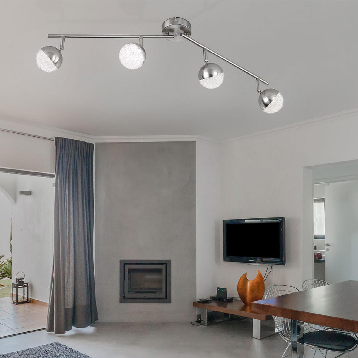 LED DECKENLEUCHTE Silber mit beweglichen Spots - Silberfarben, Metall (78/17/9cm) - Wofi