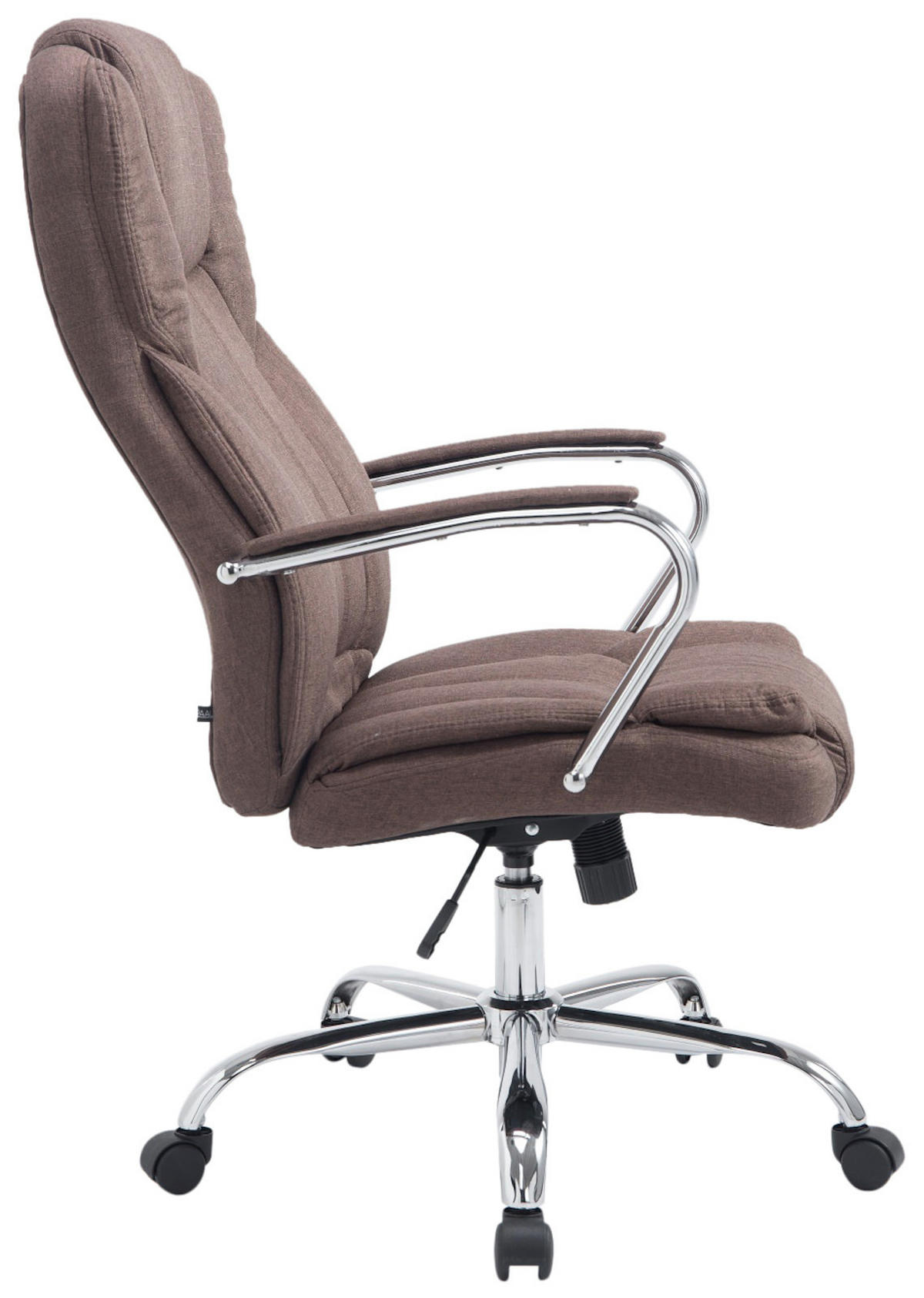 BÜROSTUHL JUBEL Stoff 115x62x70 Braun Stoff Metall - Braun, Textil/Metall (62/115/70cm) - DELUKE