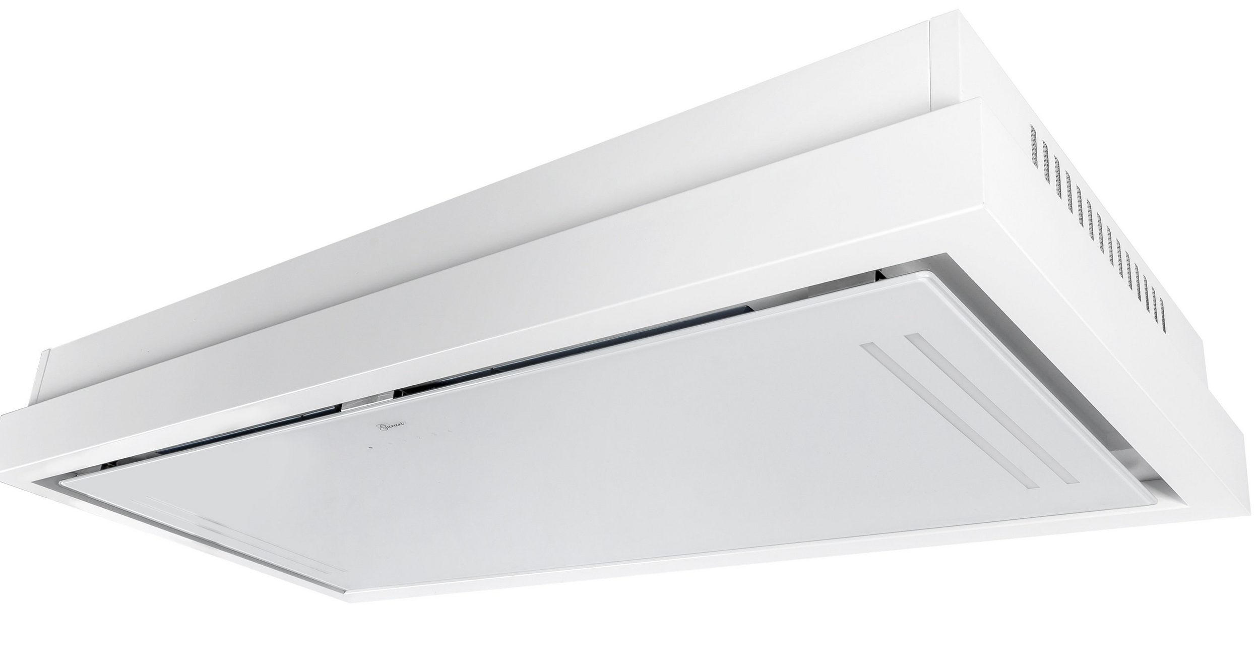 DUNSTABZUGSHAUBE GCH C 343 90 WH + Umluftset, 90 cm Weiß Glas - Weiß, Glas/Metall (90/17/60cm) - Gurari