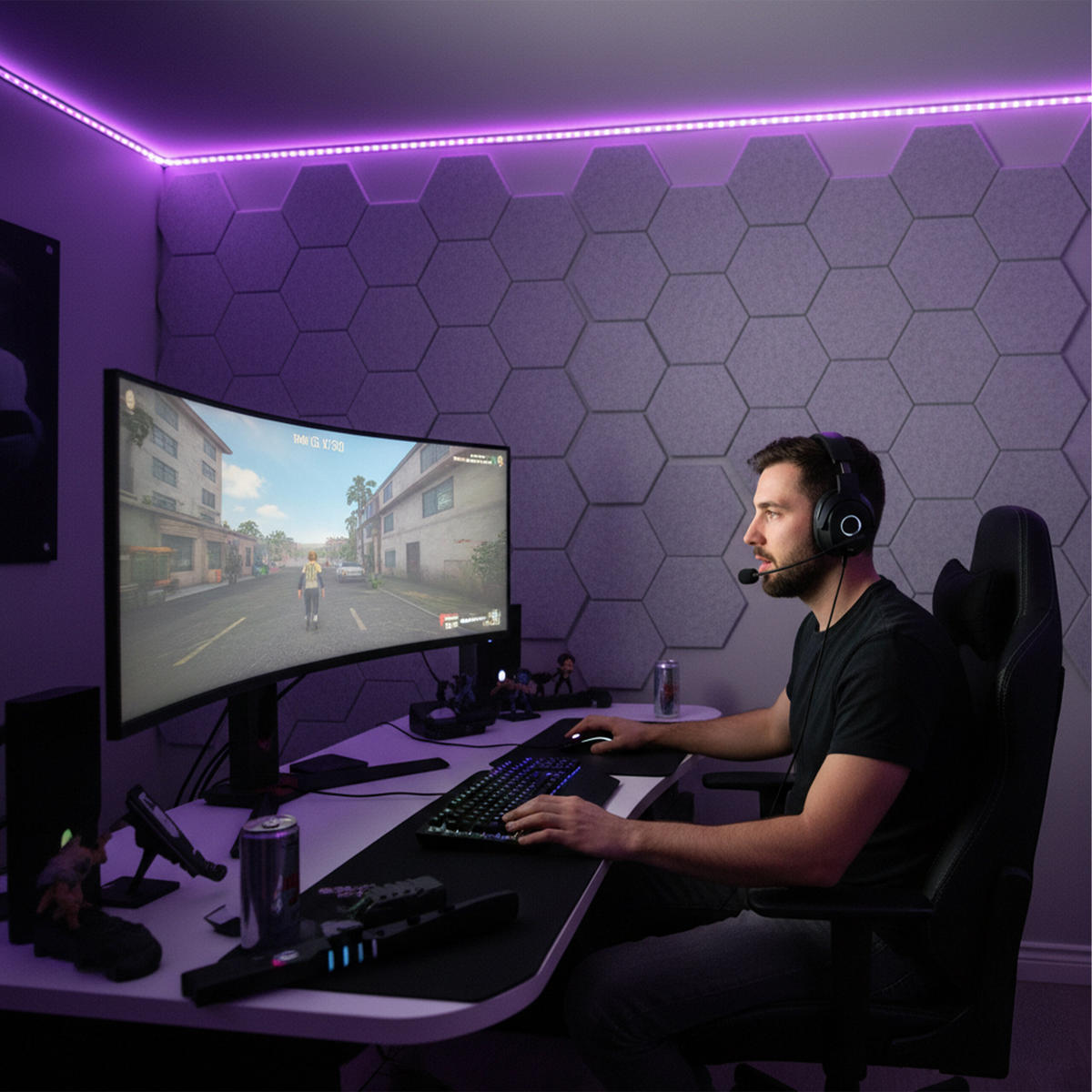 AKUSTICKÉ dosky - sivá, textil (30/0.9/26cm) - Relaxdays