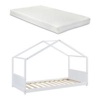 KINDERBETT Simo mit Matratze - Weiß, Holz (90/200cm) - [en.casa]