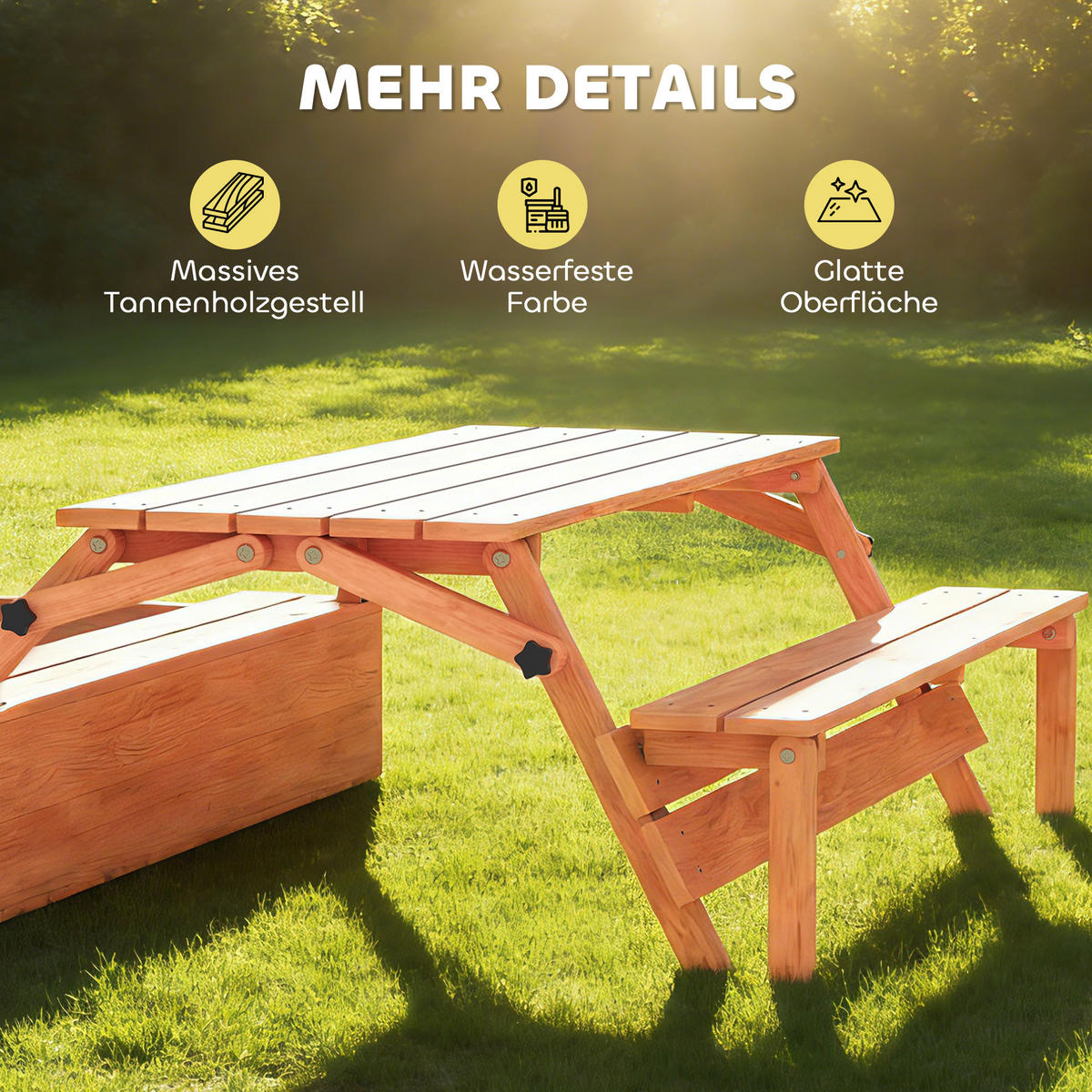 SANDKASTEN Tannenholz Polyester Braun - Braun, Holz (184/110/120cm) - AIYAPLAY