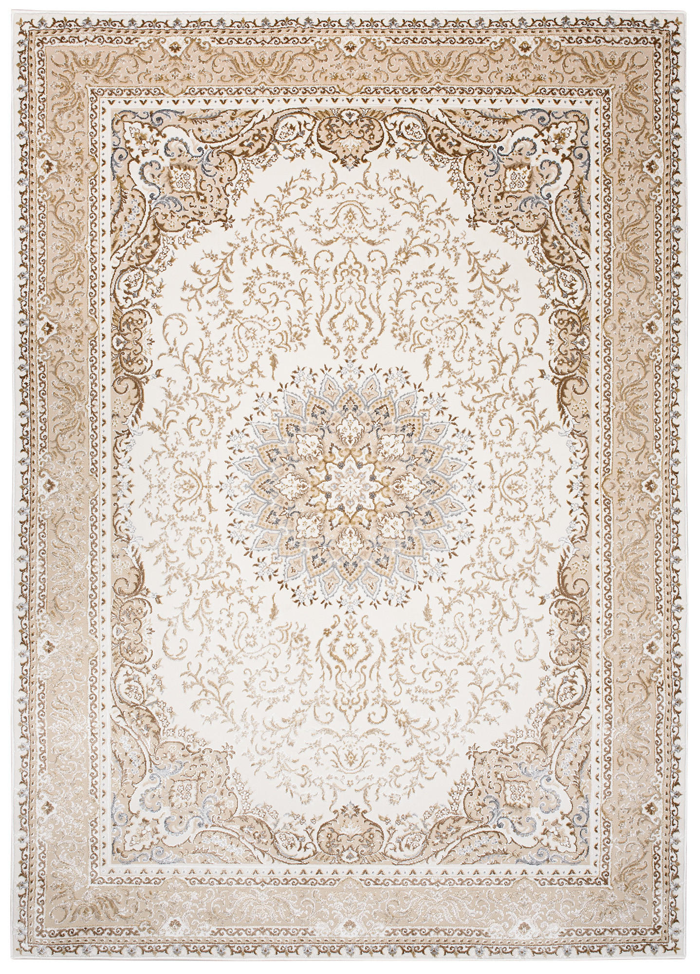 TEPPICH HERA Braun Creme 160/230 cm - Creme/Braun, Textil (160/230cm) - Tapiso