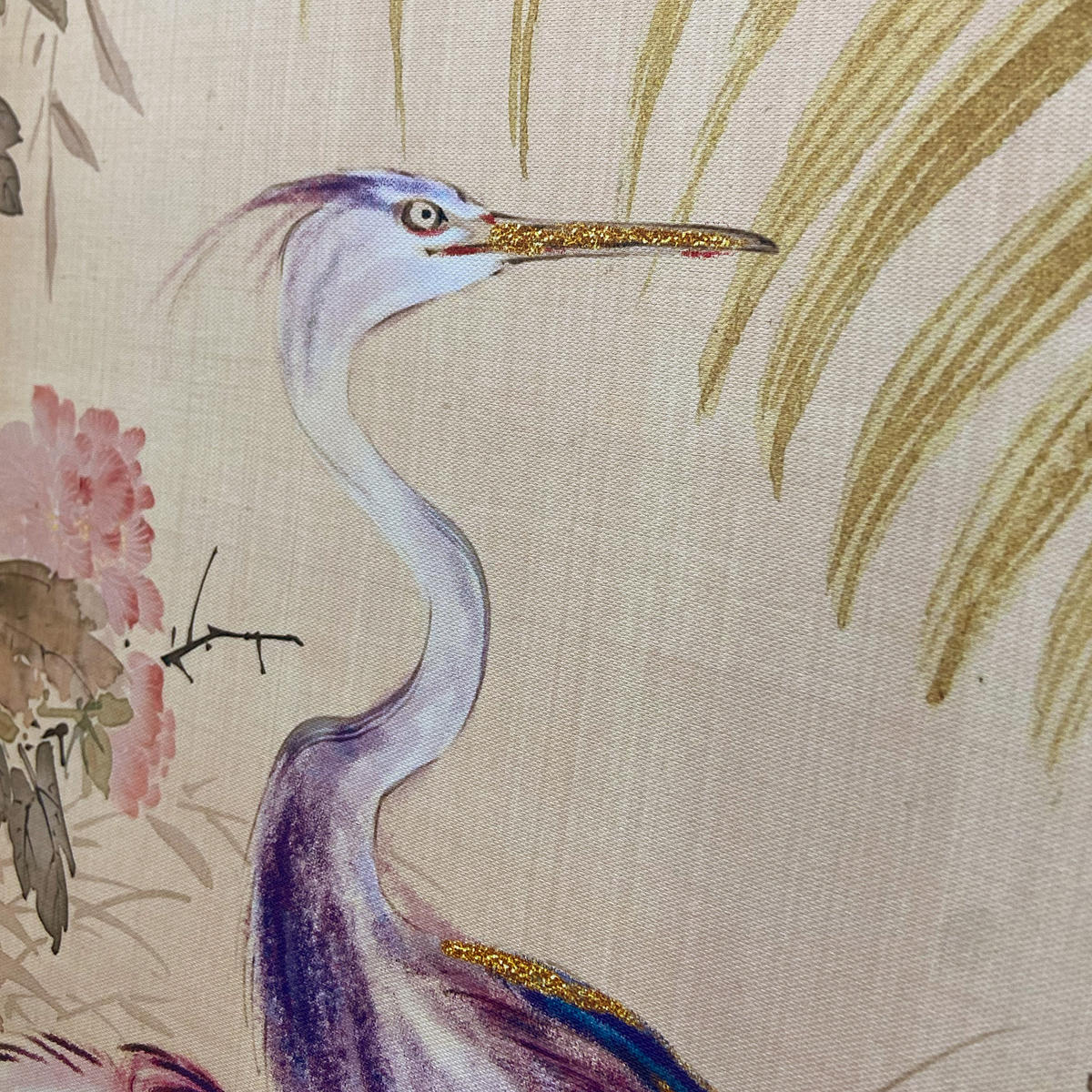 LEINWAND Reiher zwischen Blumen - Multicolor, Wellpappe (54/1cm) - Art for the Home