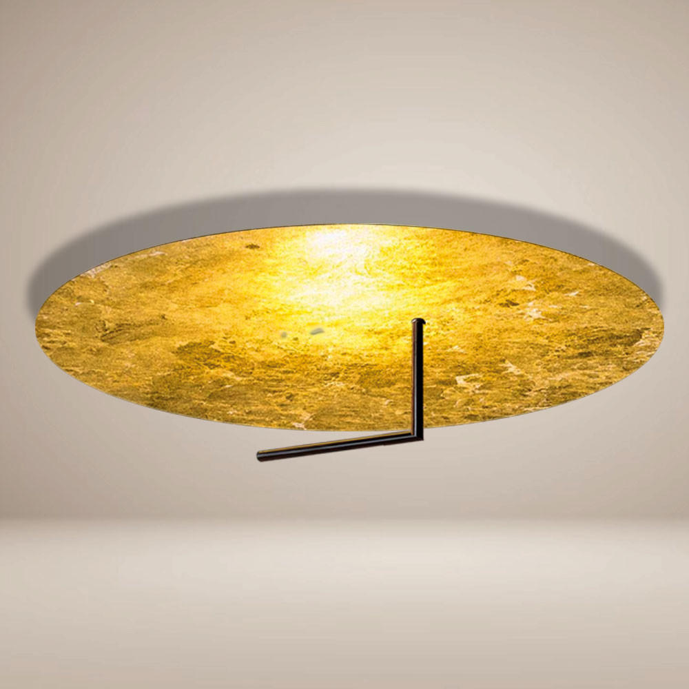 LED-WAND-/DECKENLAMPE Edge Blattgold Ø 60cm - Goldfarben, Metall (60/60/16cm) - s.luce