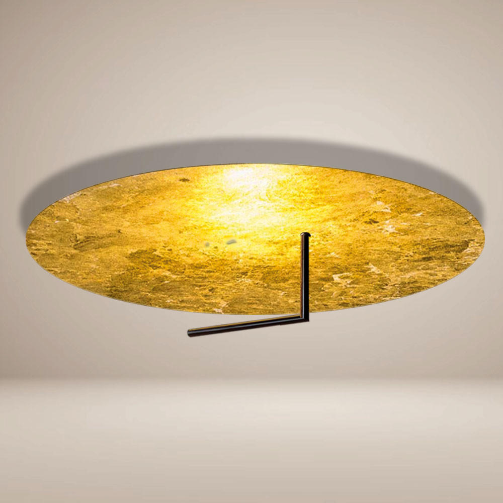 LED-WAND-/DECKENLAMPE Edge Blattgold Ø 60cm - Goldfarben, Metall (60.0/16.0cm) - s.luce