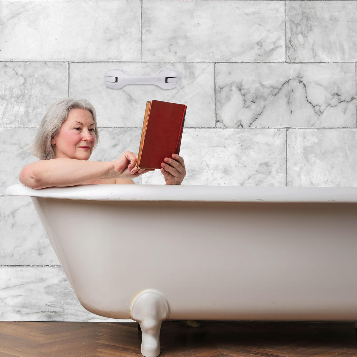 HALTEGRIFF Saugnapf - Weiß, Kunststoff (10.5/40/10cm) - Relaxdays