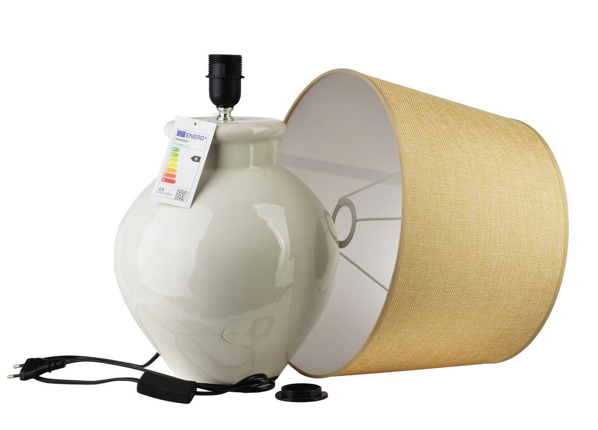 TISCHLAMPE Leti Grau 28/36/56 cm Keramik - Grau, Keramik (28/36/56cm) - Mondex